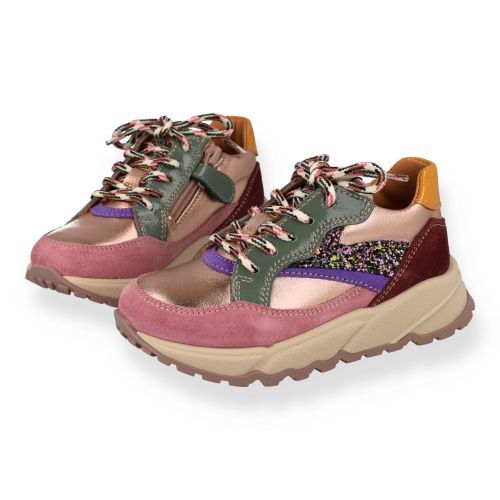 Romagnoli sneakers lila Meisjes (sneaker in combi kleur lila en glitter - 9552R071) - Junior Steps