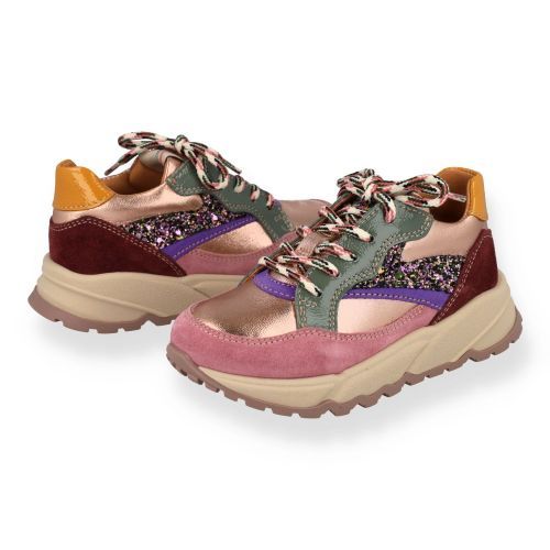 Romagnoli sneakers lila Meisjes (sneaker in combi kleur lila en glitter - 9552R071) - Junior Steps