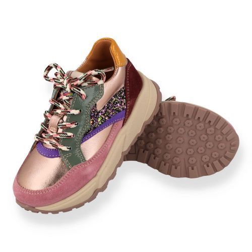Romagnoli sneakers lila Meisjes (sneaker in combi kleur lila en glitter - 9552R071) - Junior Steps