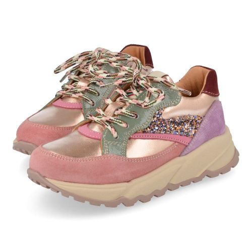 Romagnoli sneakers roze Meisjes (sneaker in combi kleur roze en glitter - 7364R071) - Junior Steps