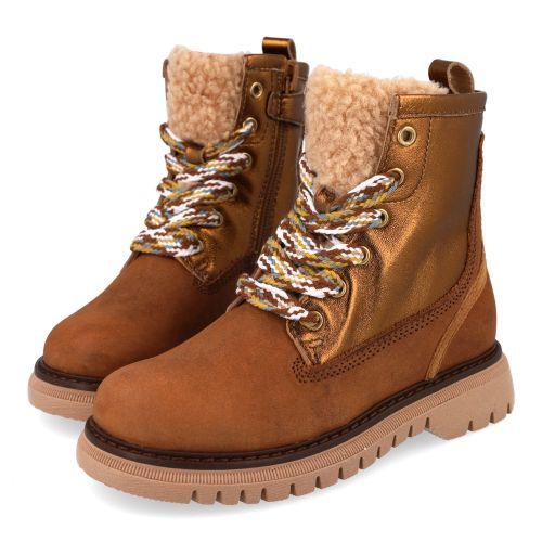 Romagnoli veterboot cognac Meisjes (veterbottine nubuck cognac - 9579R138) - Junior Steps