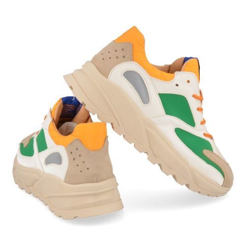 Rondinella sneakers beige  ( - beige groene sneaker 11995Z) - Junior Steps