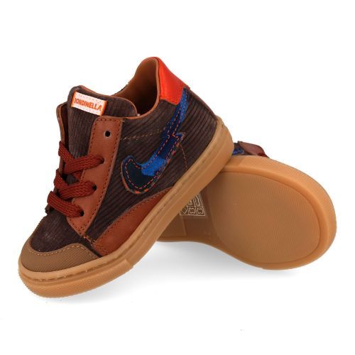 Rondinella sneakers donkerbruin Jongens (Bruin suéde sneaker met rubber top  - 4747AC) - Junior Steps
