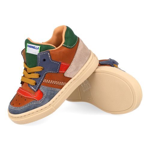 Rondinella sneakers cognac Jongens (cognac combi sneakertje - 4764BD) - Junior Steps