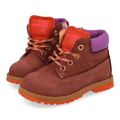 Rondinella veterboot roze Meisjes (donker roze veterbottine - 4432/4) - Junior Steps