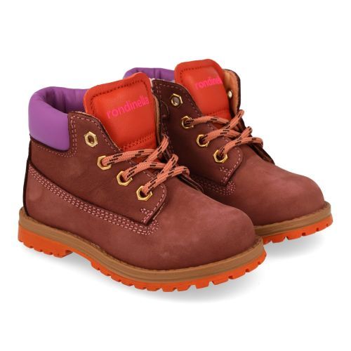 Rondinella veterboot roze Meisjes (donker roze veterbottine - 4432/4) - Junior Steps