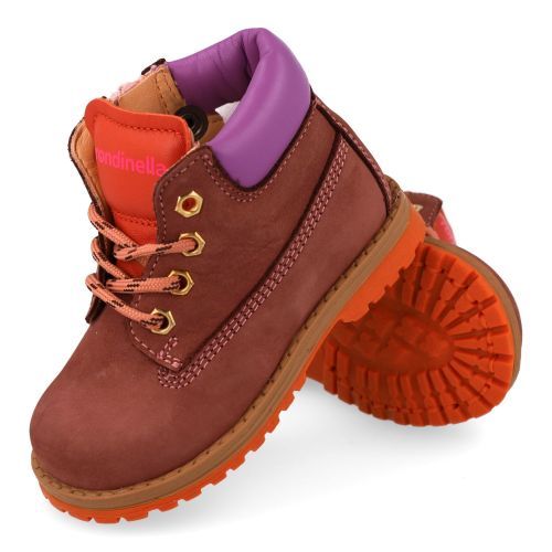 Rondinella veterboot roze Meisjes (donker roze veterbottine - 4432/4) - Junior Steps