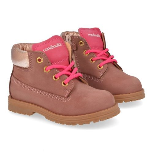 Rondinella veterboot roze Meisjes (Donker roze veterbottine - 4432-4) - Junior Steps