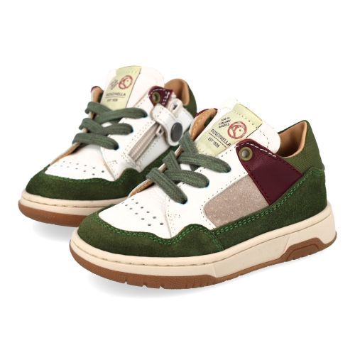 Rondinella sneakers kaki Jongens (ecru sneaker combi kaki - 4836-2B) - Junior Steps