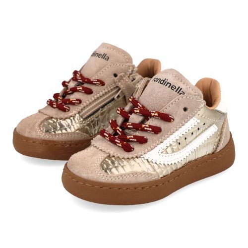 Rondinella sneakers GOUD Meisjes (goud - suéde combi sneaker - 4831-1) - Junior Steps