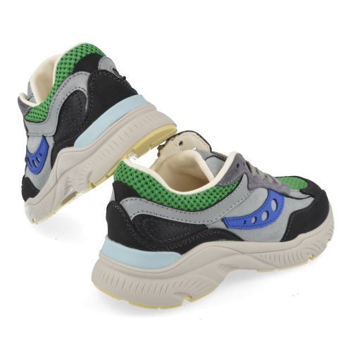 Rondinella sneakers grijs  (grijs groene sneaker met blauw accent - 12277-C) - Junior Steps