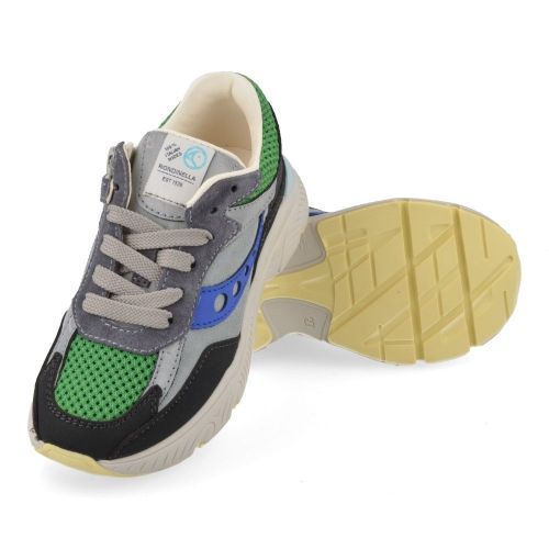 Rondinella sneakers grijs  (grijs groene sneaker met blauw accent - 12277-C) - Junior Steps