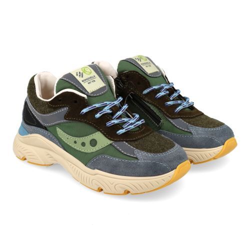 Rondinella sneakers grijs  (grijs groene sneaker met blauw accent - 12277 P) - Junior Steps