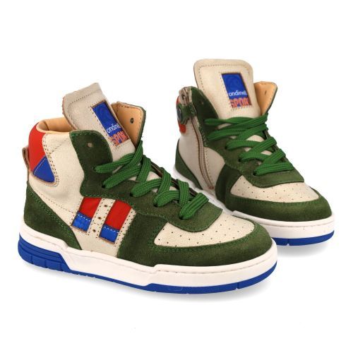Rondinella sneakers groen  (groen sneaker met blauw accent - 12235-2N) - Junior Steps