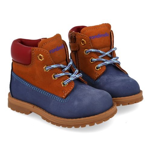 Rondinella veterboot jeans bl  (jeans - cognac veterbottine - 4432-4) - Junior Steps