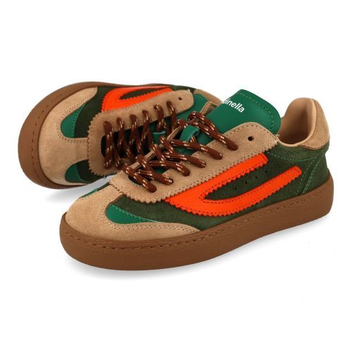 Rondinella sneakers grijs  (Jongens sneaker kaki combi - 12345-1E) - Junior Steps