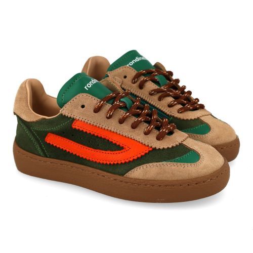 Rondinella sneakers grijs  (Jongens sneaker kaki combi - 12345-1E) - Junior Steps