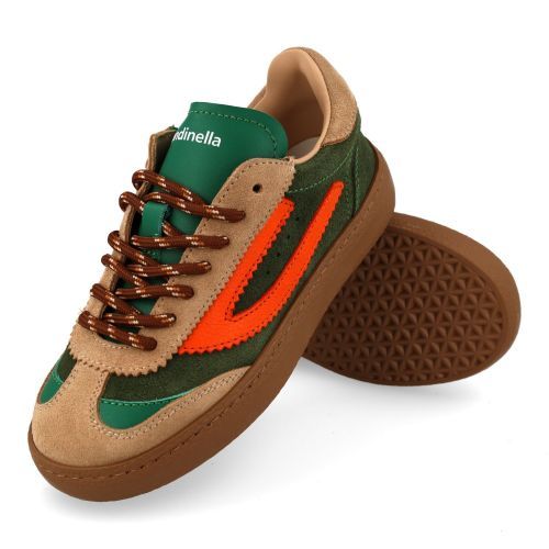 Rondinella sneakers grijs  (Jongens sneaker kaki combi - 12345-1E) - Junior Steps