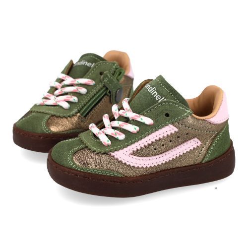 Rondinella sneakers kaki Meisjes (kaki roze - combi suéde sneaker - 4831-M) - Junior Steps