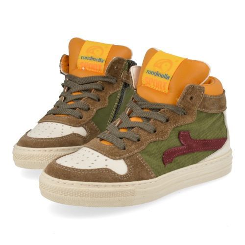 Rondinella sneakers kaki Jongens (kaki sneaker met oker accent - 11993-1AD) - Junior Steps