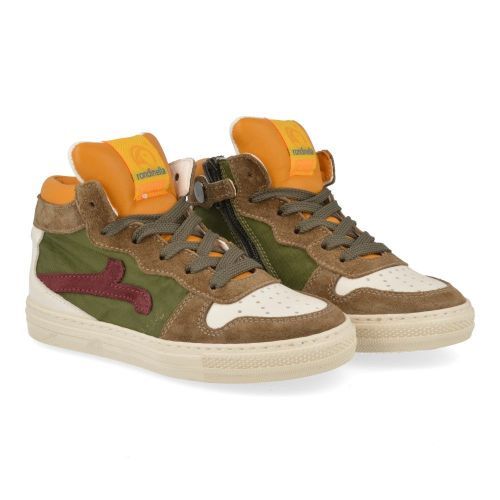 Rondinella sneakers kaki Jongens (kaki sneaker met oker accent - 11993-1AD) - Junior Steps