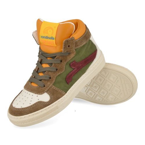 Rondinella sneakers kaki Jongens (kaki sneaker met oker accent - 11993-1AD) - Junior Steps