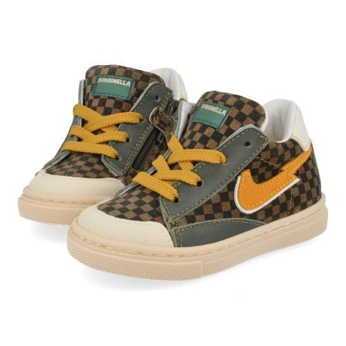 Rondinella sneakers kaki Jongens (kaki sneaker met rubberen top en smoof - 4747T) - Junior Steps