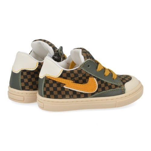 Rondinella sneakers kaki Jongens (kaki sneaker met rubberen top en smoof - 4747T) - Junior Steps