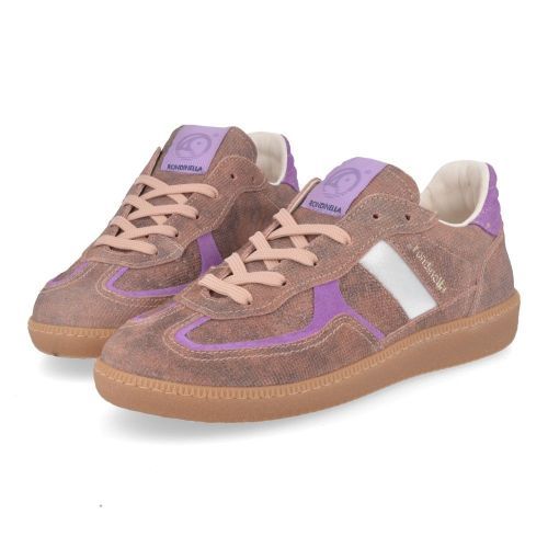 Rondinella sneakers lila Meisjes (lila suéde print sneaker - 12283) - Junior Steps