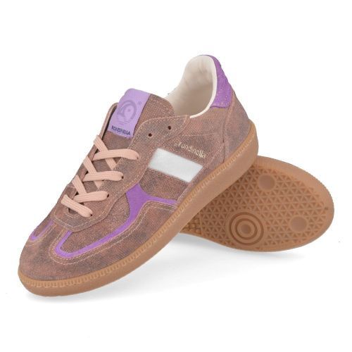 Rondinella sneakers lila Meisjes (lila suéde print sneaker - 12283) - Junior Steps