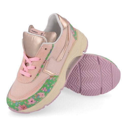 Rondinella sneakers roze Meisjes ( - roze sneaker met bloemenprint11713BN) - Junior Steps