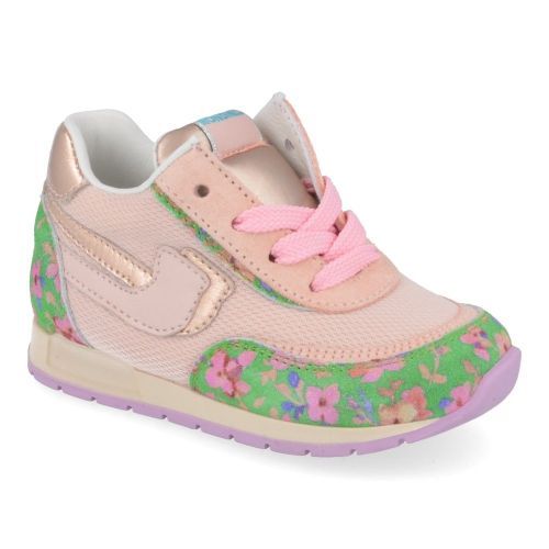 Rondinella sneakers roze Meisjes ( - roze sneaker met bloemenprint4614) - Junior Steps