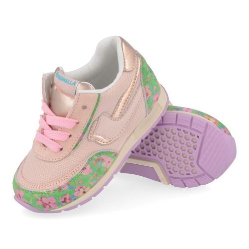 Rondinella sneakers roze Meisjes ( - roze sneaker met bloemenprint4614) - Junior Steps