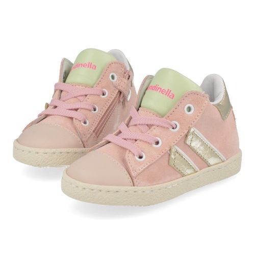 Rondinella sneakers roze Meisjes ( - roze sneaker met rubberen top4316-16AP) - Junior Steps