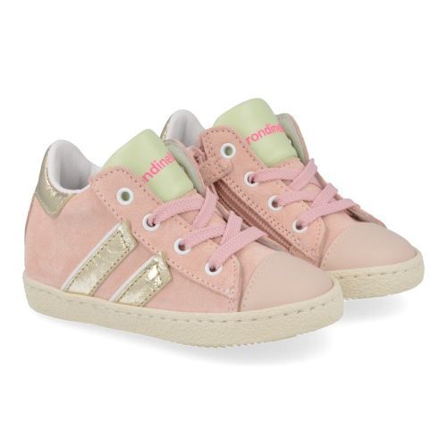 Rondinella sneakers roze Meisjes ( - roze sneaker met rubberen top4316-16AP) - Junior Steps