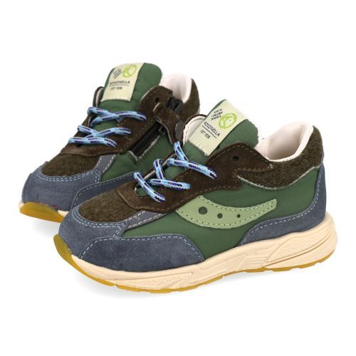 Rondinella sneakers groen Jongens (sneaker combi grijs groen - 4829M) - Junior Steps