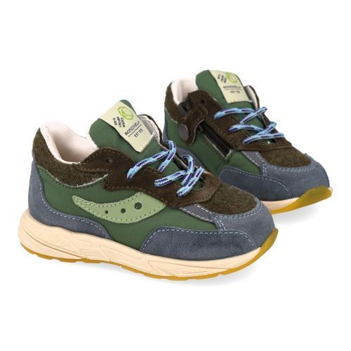 Rondinella sneakers groen Jongens (sneaker combi grijs groen - 4829M) - Junior Steps