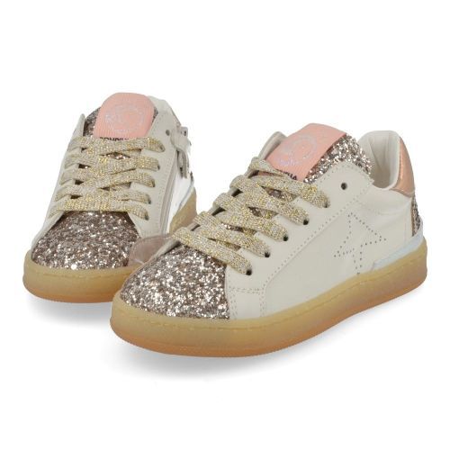 Rondinella sneakers GOUD Meisjes (sneaker wit met glitter - 4819) - Junior Steps