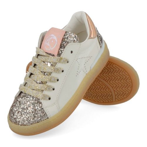 Rondinella sneakers GOUD Meisjes (sneaker wit met glitter - 4819) - Junior Steps