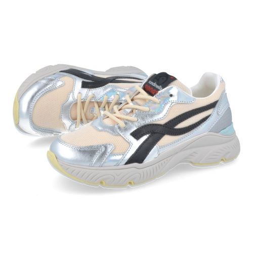 Rondinella sneakers zilver Meisjes (sneaker zilver zwart - 12347) - Junior Steps