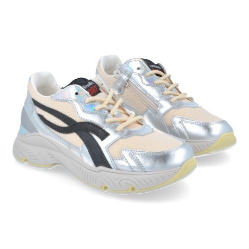 Rondinella sneakers zilver Meisjes (sneaker zilver zwart - 12347) - Junior Steps