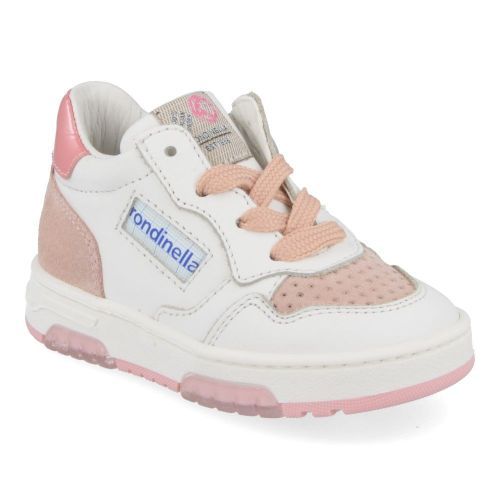 Rondinella sneakers wit Meisjes ( - wit roze sneaker 4795A) - Junior Steps