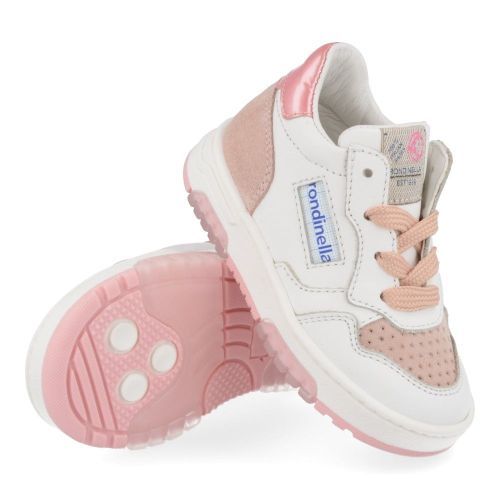 Rondinella sneakers wit Meisjes ( - wit roze sneaker 4795A) - Junior Steps