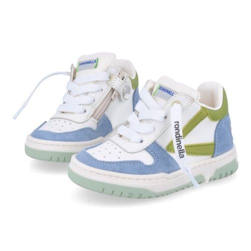 Rondinella sneakers wit Jongens (witte sneaker met blauw - 4770) - Junior Steps