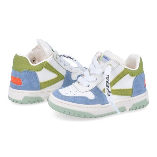 Rondinella sneakers wit Jongens (witte sneaker met blauw - 4770) - Junior Steps