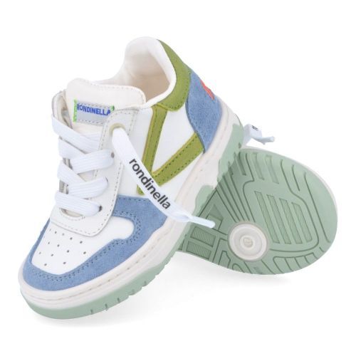 Rondinella sneakers wit Jongens (witte sneaker met blauw - 4770) - Junior Steps