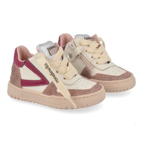 Rondinella sneakers bordeaux Meisjes (Witte sneaker met bordeaux accent - 4770AP) - Junior Steps