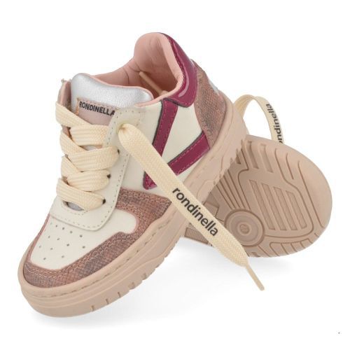 Rondinella sneakers bordeaux Meisjes (Witte sneaker met bordeaux accent - 4770AP) - Junior Steps