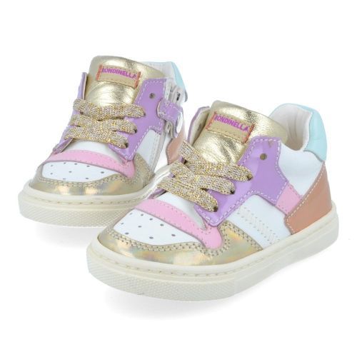 Rondinella sneakers wit Meisjes (witte sneaker met goud - 4764AT) - Junior Steps
