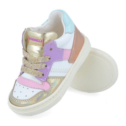Rondinella sneakers wit Meisjes (witte sneaker met goud - 4764AT) - Junior Steps